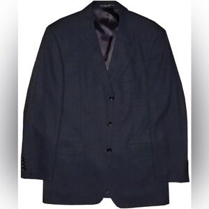 HUGO BOSS BLACK LABEL JACKET 40 R BLUE & BLACK BIRDSEYE WEAVE SB 3 BUTTON